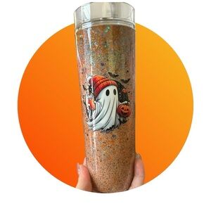 Ghost Halloween Glitter Tumbler
